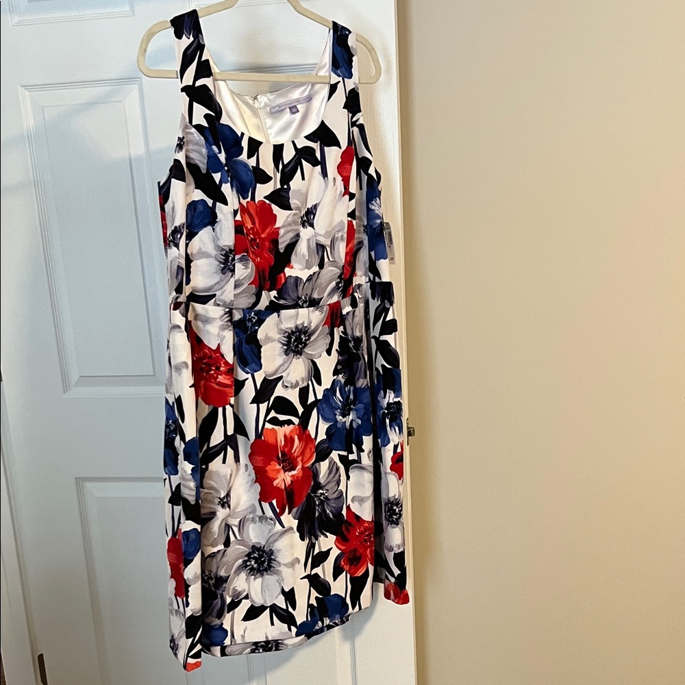 NWT Floral Sleeveless Dress - Red, Blue, Black